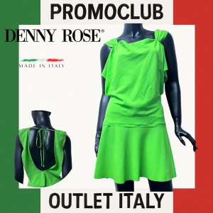 Рокля Denny Rose, зелена, с връзки на гърба, 100% полиестер, размер S, Италия